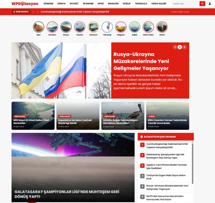 WPDijitasyon - WordPress Haber Teması